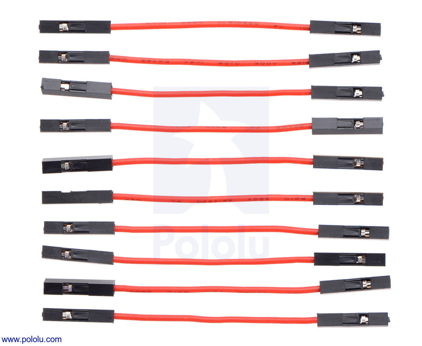 Premium Jumper Wire 10-Pack F-F 2" Red