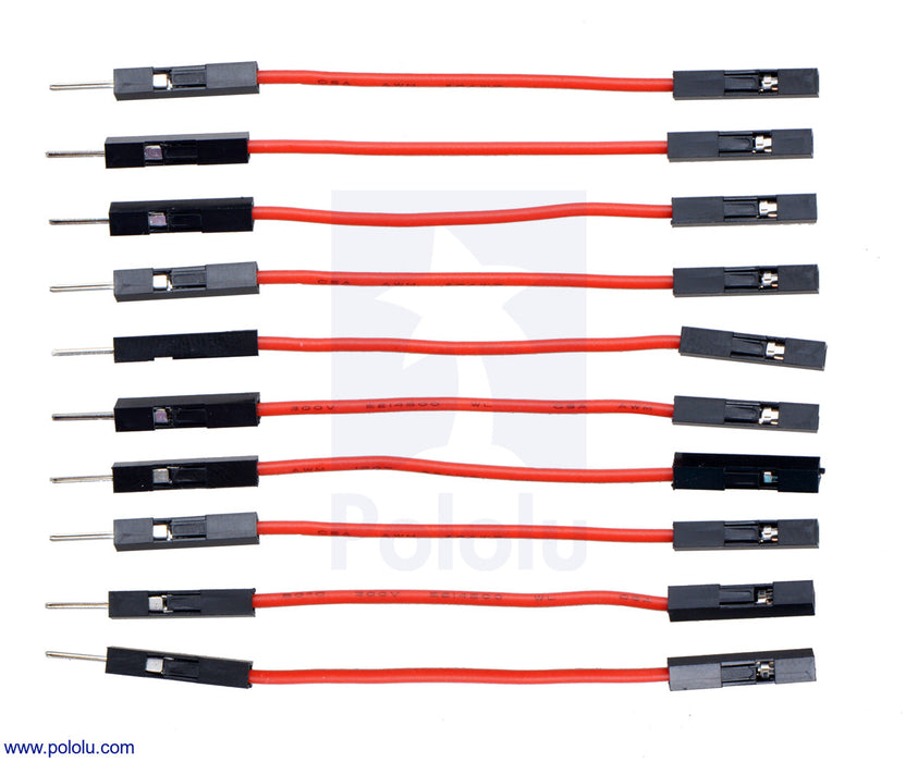 Premium Jumper Wire 10-Pack M-F 2" Red