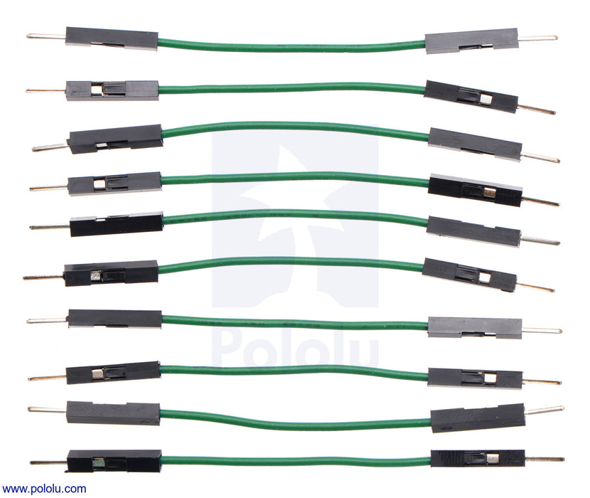 Premium Jumper Wire 10-Pack M-M 2" Green