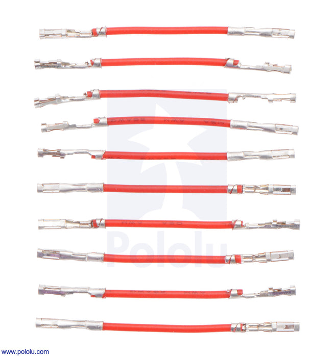 Wires with Pre-Crimped Terminals 10-Pack F-F 1" Red