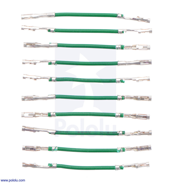 Wires with Pre-Crimped Terminals 10-Pack F-F 1" Green