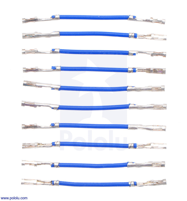 Wires with Pre-Crimped Terminals 10-Pack FF 1" Blue