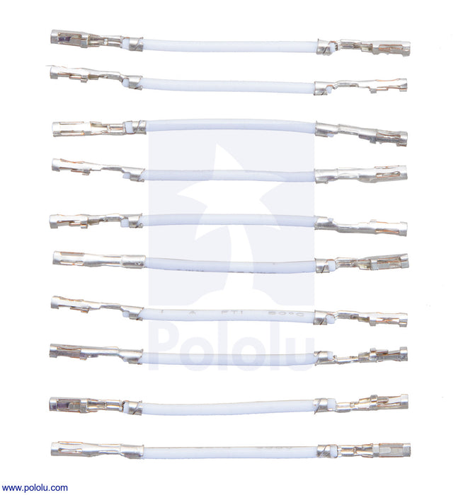 Wires with Pre-Crimped Terminals 10-Pack FF 1" White