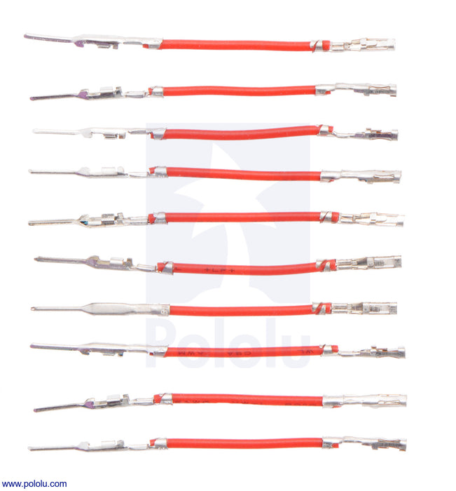 Wires with Pre-Crimped Terminals 10-Pack M-F 1" Red