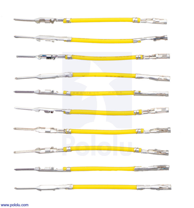 Wires with Pre-Crimped Terminals 10-Pack MF 1" Yellow