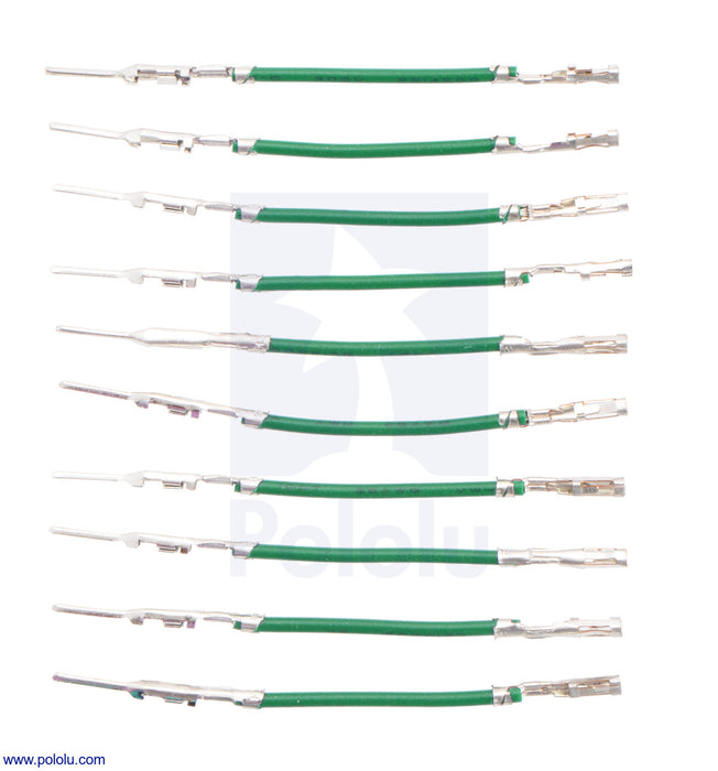 Wires with Pre-Crimped Terminals 10-Pack MF 1" Green