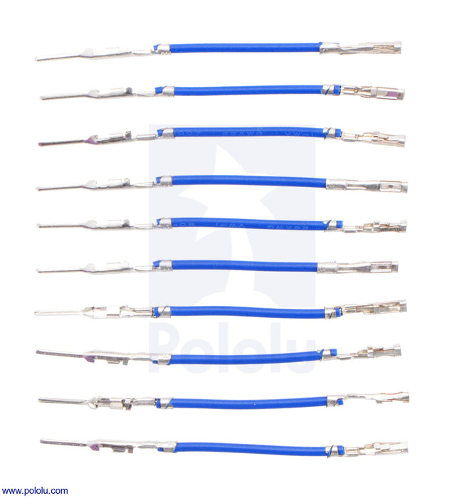 Wires with Pre-Crimped Terminals 10-Pack MF 1" Blue