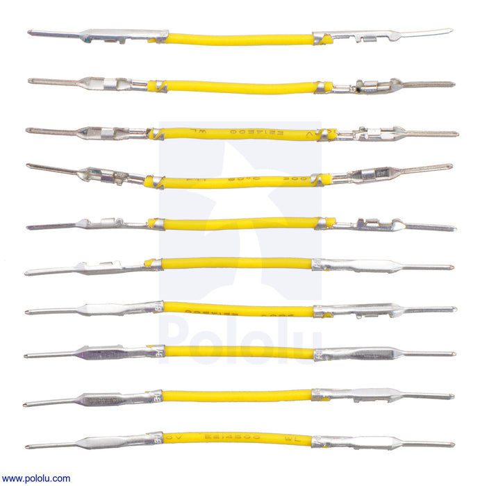 Wires with Pre-Crimped Terminals 10-Pack MM 1" Yellow