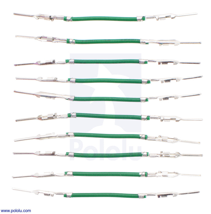 Wires with Pre-Crimped Terminals 10-Pack M-M 1" Green