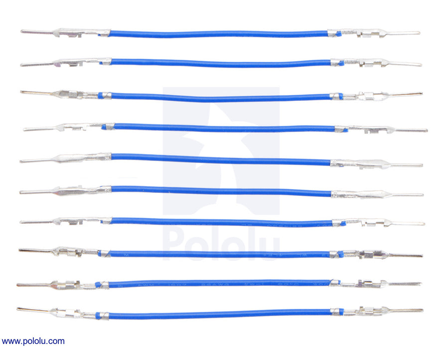 Wires with Pre-Crimped Terminals 10-Pack MM 2" Blue