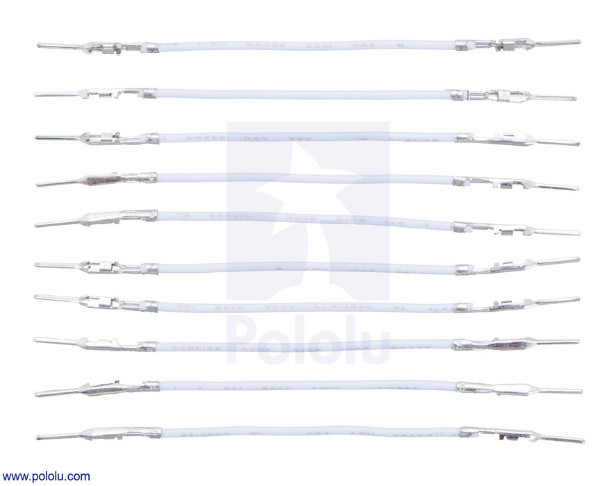 Wires with Pre-Crimped Terminals 10-Pack MM 2" White