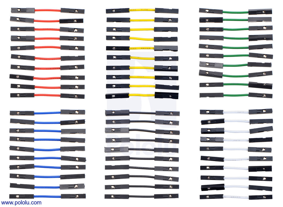 Premium Jumper Wire 60-Piece 6-Color Assortment F-F 1"