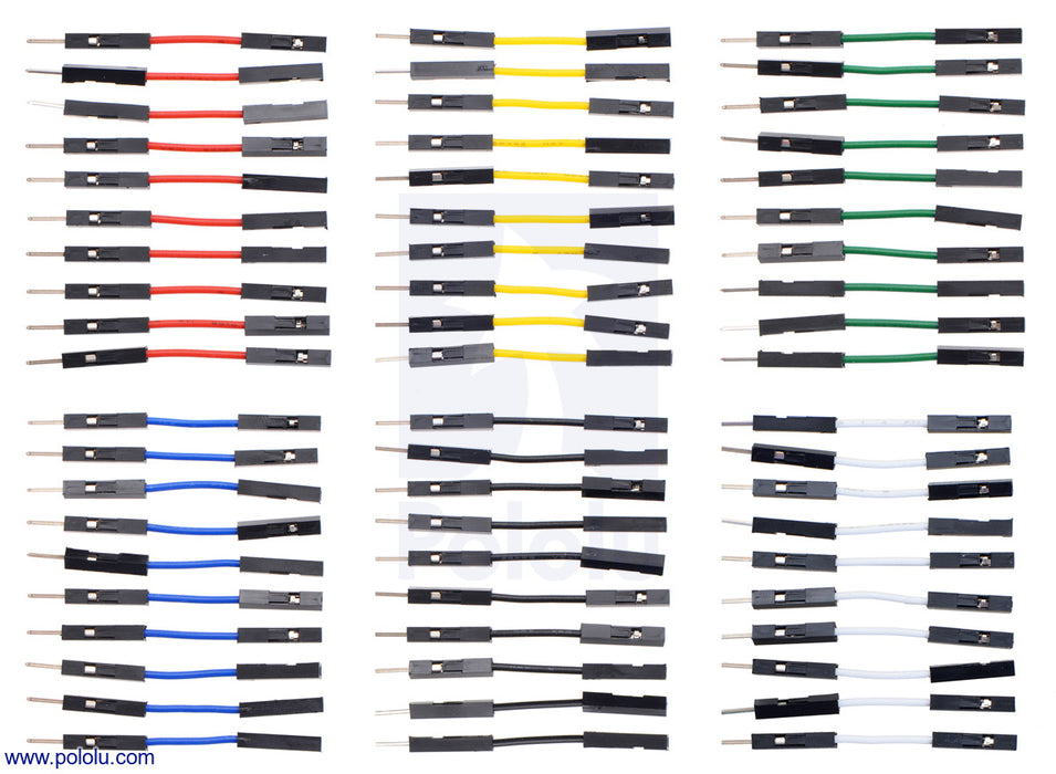 Premium Jumper Wire 60-Piece 6-Color Assortment M-F 1"