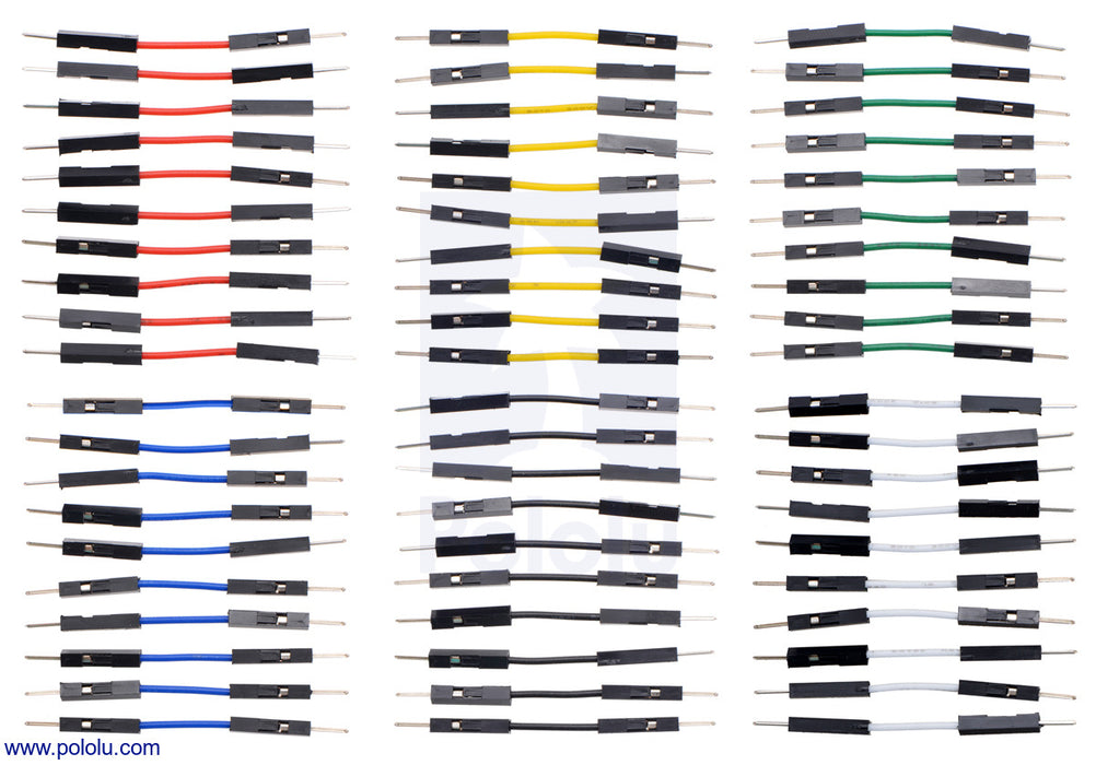 Premium Jumper Wire 60-Piece 6-Color Assortment M-M 1"