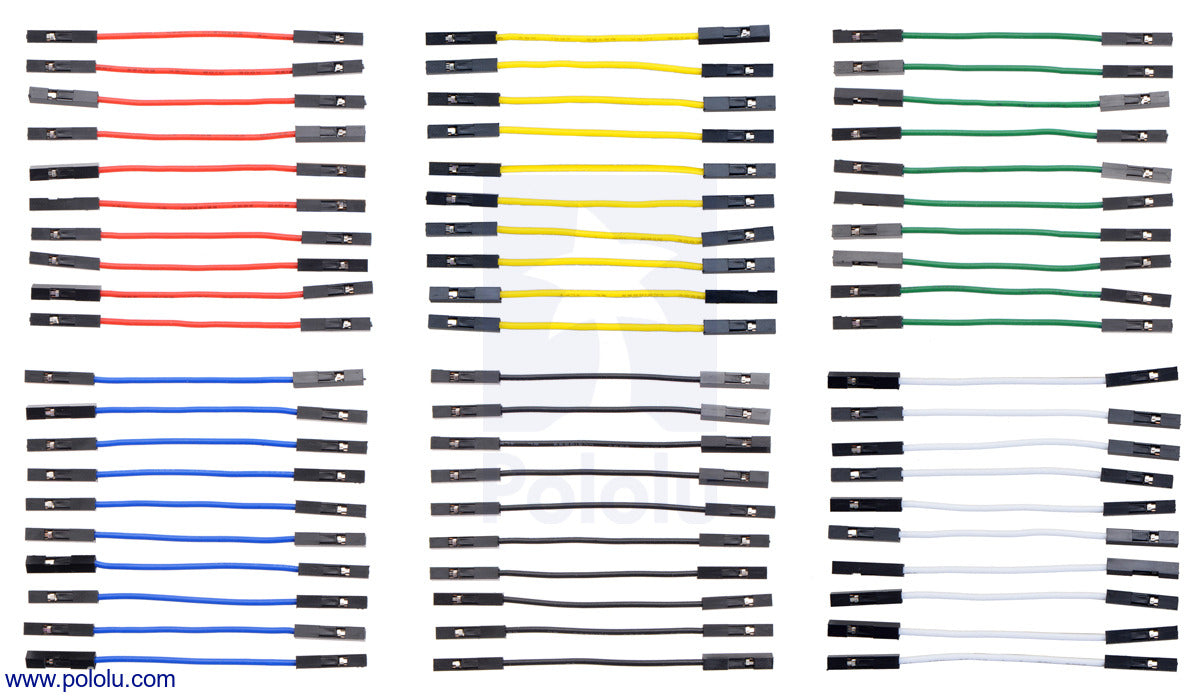 Premium Jumper Wire 60-Piece 6-Color Assortment F-F 2"