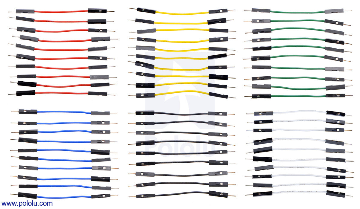 Premium Jumper Wire 60-Piece 6-Color Assortment M-M 2"