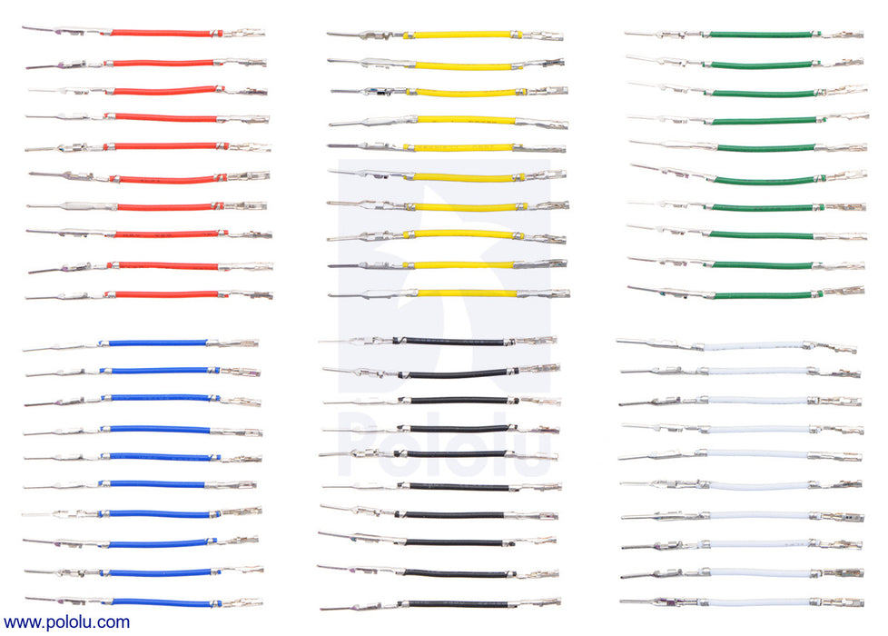 Wires with Pre-Crimped Terminals 60-Piece 6-Color Assortment M-F 1"