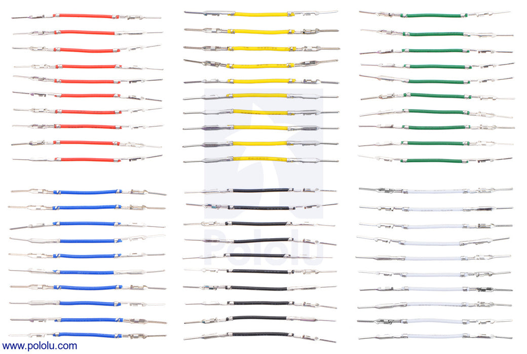 Wires with Pre-Crimped Terminals 60-Piece 6-Color Assortment M-M 1"