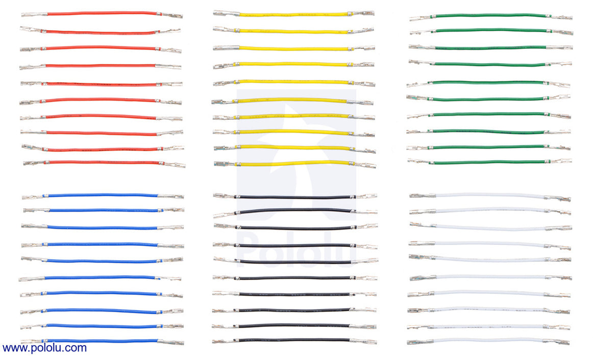 Wires with Pre-Crimped Terminals 60-Piece 6-Color Assortment F-F 2"