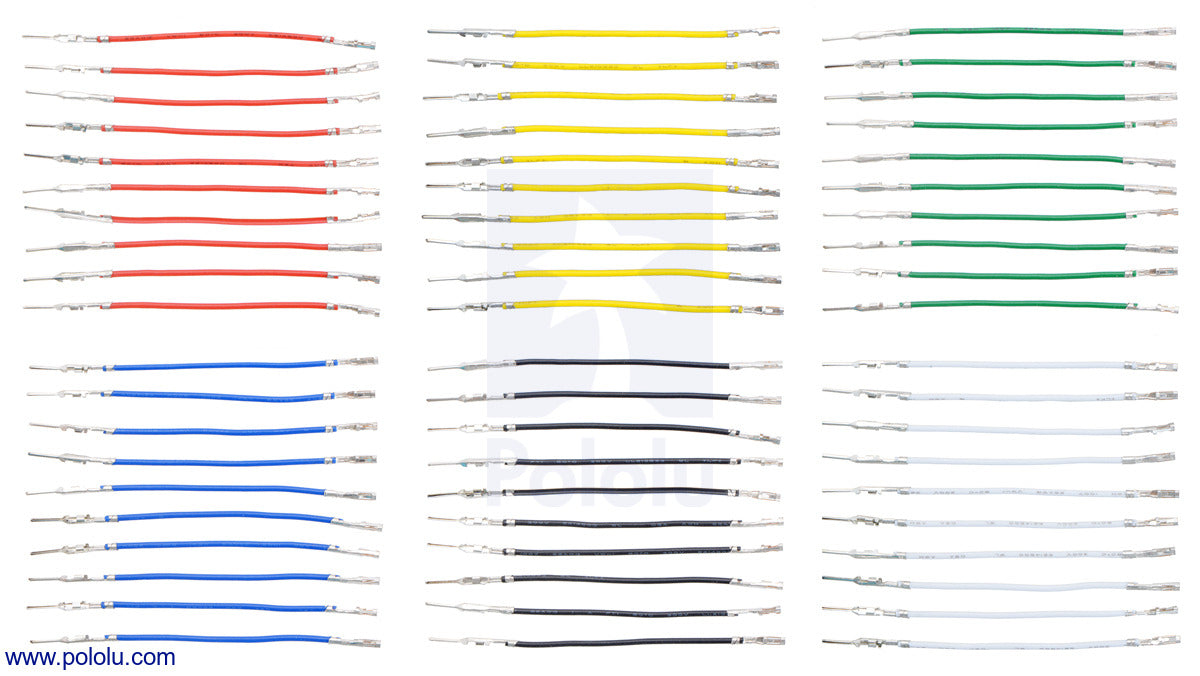 Wires with Pre-Crimped Terminals 60-Piece 6-Color Assortment M-F 2"