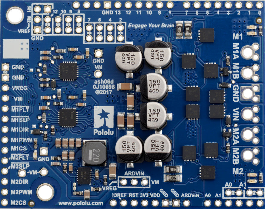 Pololu Dual G2 High-Power Motor Driver 18v18 Shield for Arduino