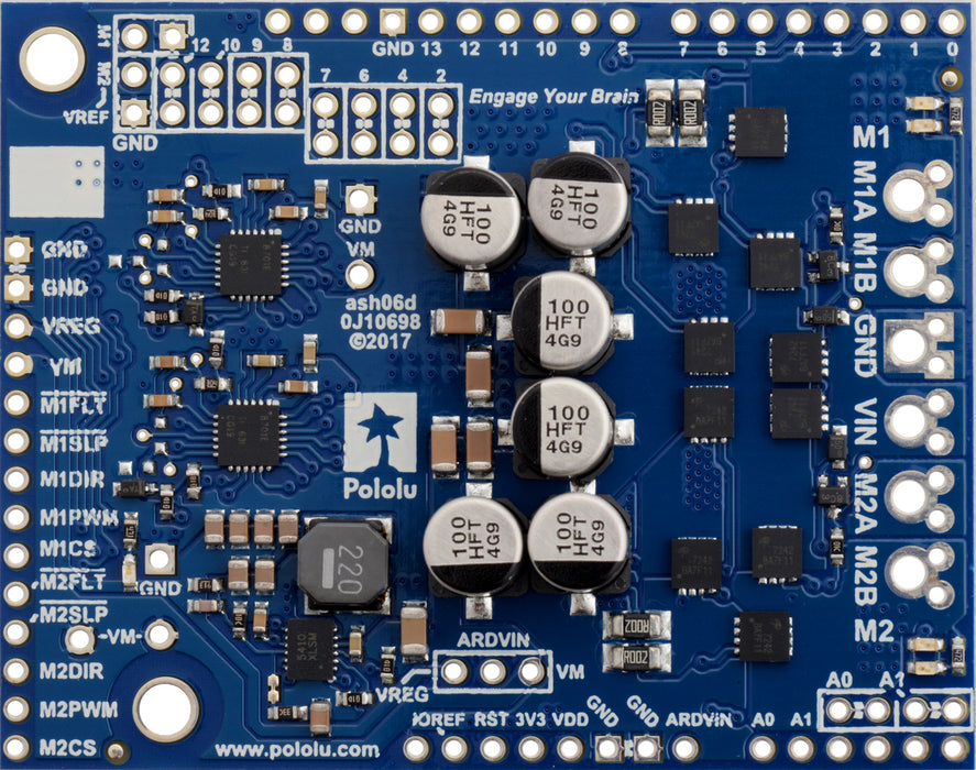 Pololu Dual G2 High-Power Motor Driver 24v14 Shield for Arduino