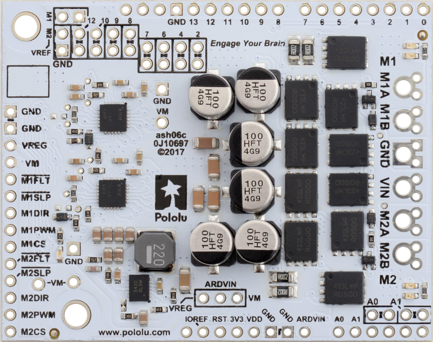 Pololu Dual G2 High-Power Motor Driver 24v18 Shield for Arduino