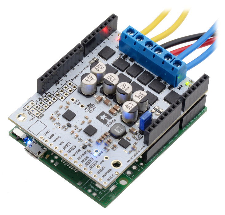 Pololu Dual G2 High-Power Motor Driver 18v18 Shield for Arduino