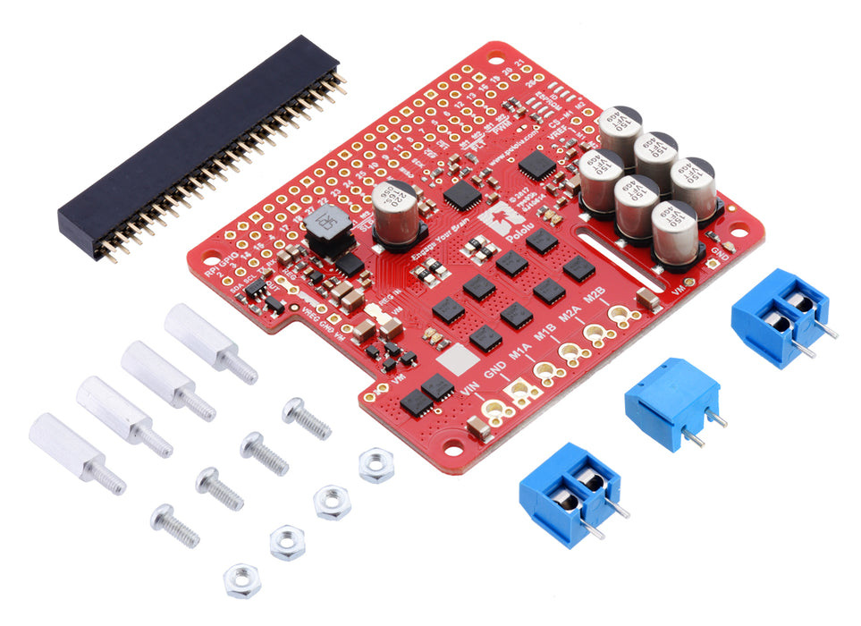 Pololu Dual G2 High-Power Motor Driver 18v18 for Raspberry Pi (Partial Kit)