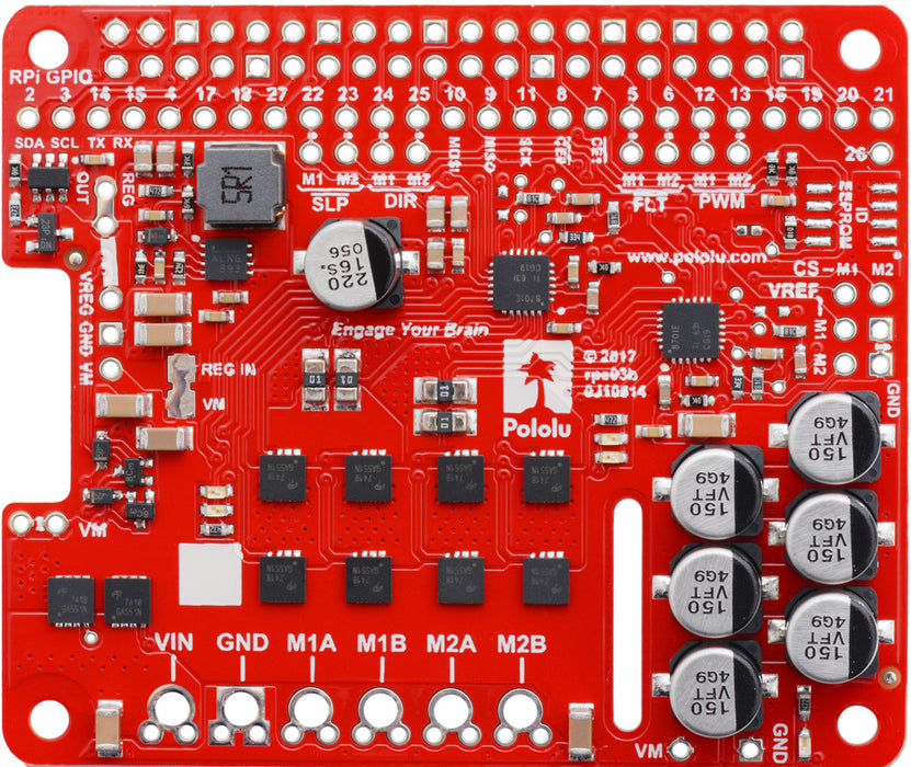 Pololu Dual G2 High-Power Motor Driver 18v18 for Raspberry Pi (Assembled)