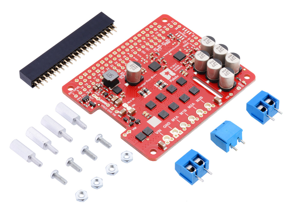 Pololu Dual G2 High-Power Motor Driver 24v14 for Raspberry Pi (Partial Kit)