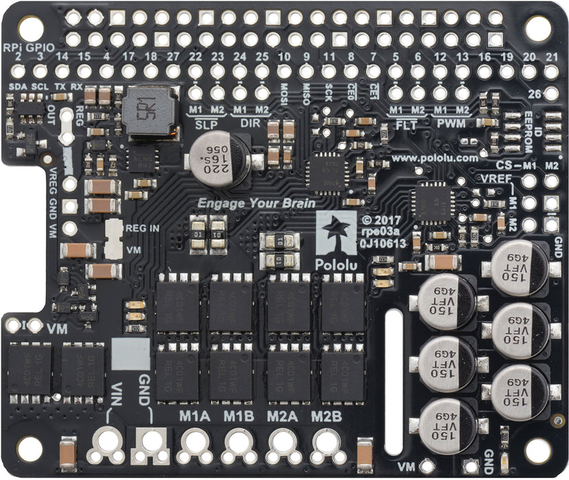 Pololu Dual G2 High-Power Motor Driver 18v22 for Raspberry Pi (Partial Kit)