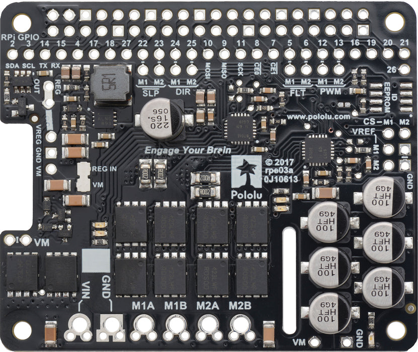 Pololu Dual G2 High-Power Motor Driver 24v18 for Raspberry Pi (Partial Kit)