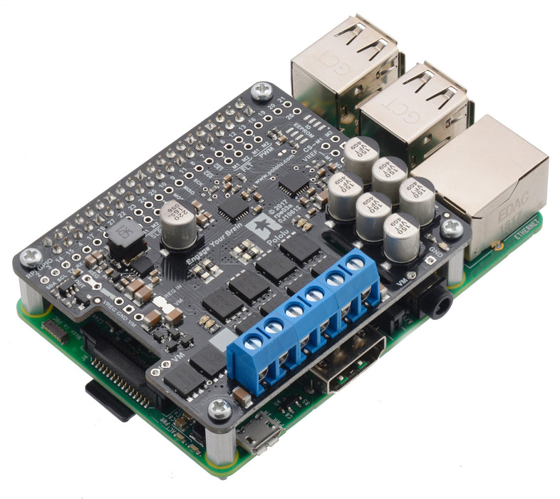 Pololu Dual G2 High-Power Motor Driver 24v18 for Raspberry Pi (Partial Kit)