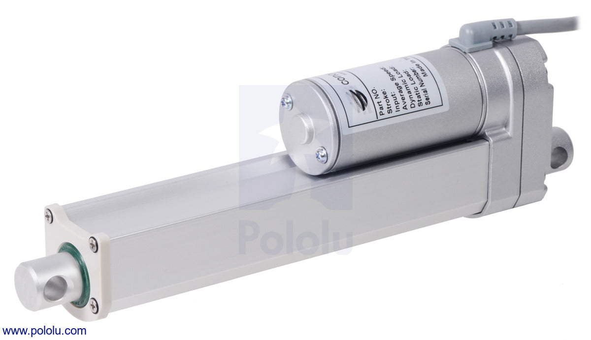 Glideforce MD122006 Medium-Duty Linear Actuator: 100kgf, 6" Stroke (5.9" Usable), 0.58"/s, 12V