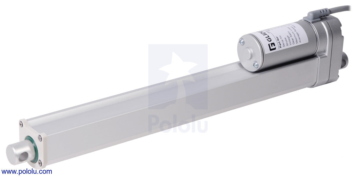 Glideforce MD122012 Medium-Duty Linear Actuator: 100kgf, 12" Stroke (11.8" Usable), 0.58"/s, 12V