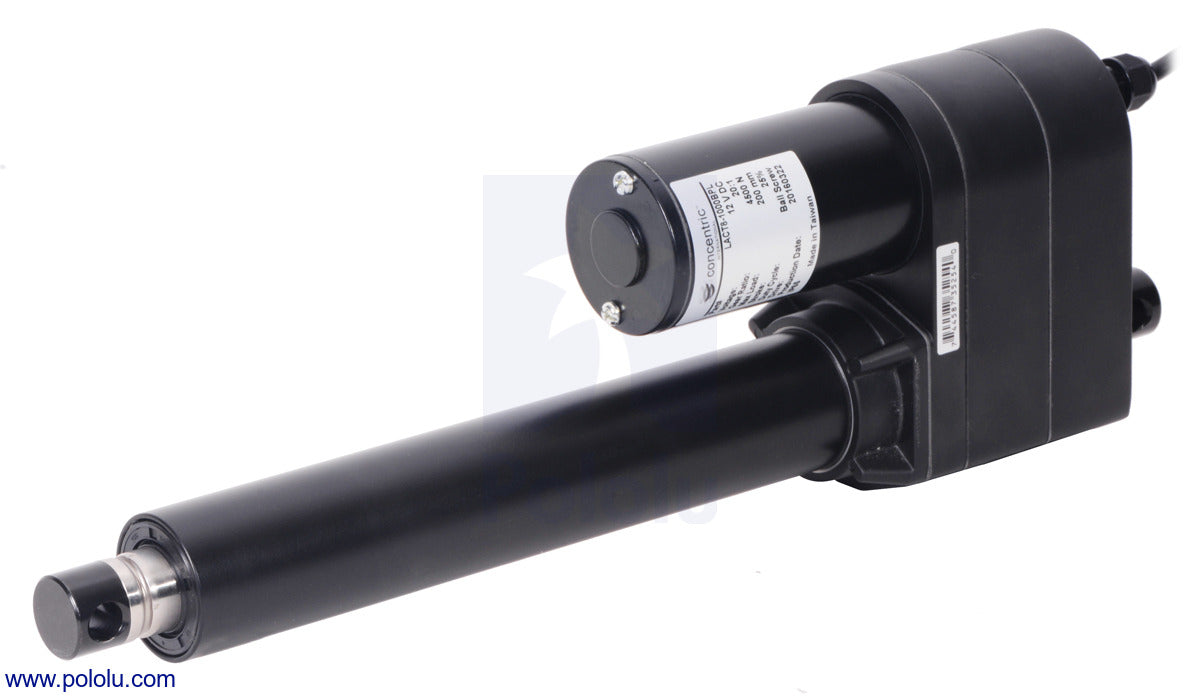 Glideforce LACT8-1000BPL Industrial-Duty Linear Actuator with Ball Screw Drive and Feedback: 450kgf, 8" Stroke (6.8" Usable), 0.66"/s, 12V