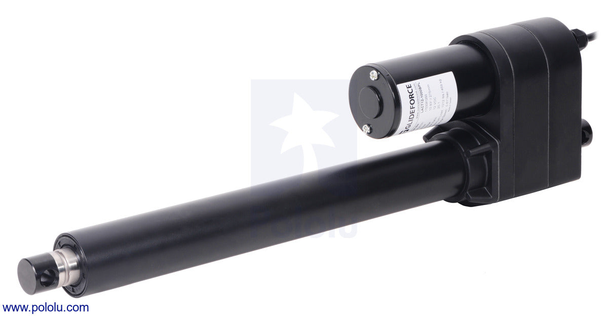 Glideforce LACT12-1000BL Industrial-Duty Linear Actuator with Ball Screw Drive: 450kgf, 12" Stroke (10.8" Usable), 0.66"/s, 12V