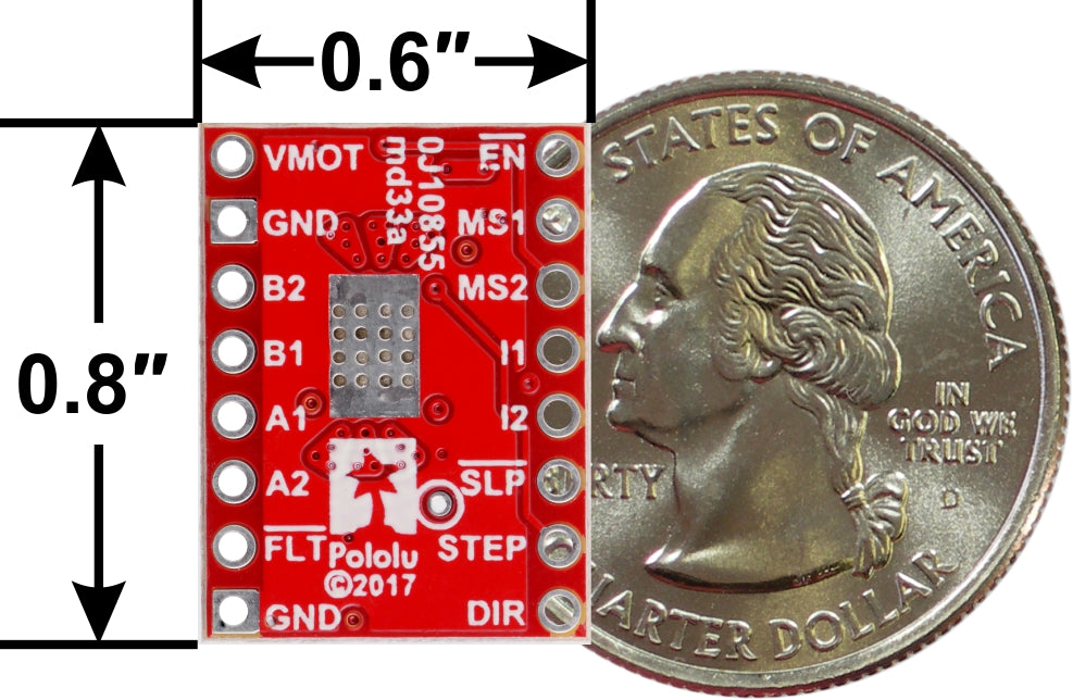 MP6500 Stepper Motor Driver Carrier, Potentiometer Current Control (Header Pins Soldered)