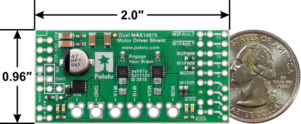 Dual MAX14870 Motor Driver Shield for Arduino