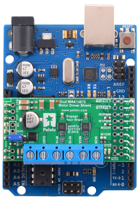 Dual MAX14870 Motor Driver Shield for Arduino