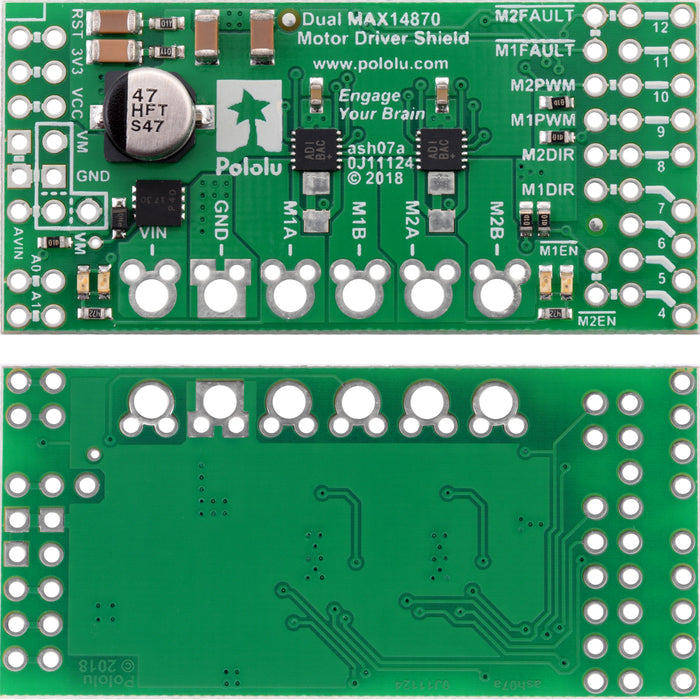 Dual MAX14870 Motor Driver Shield for Arduino