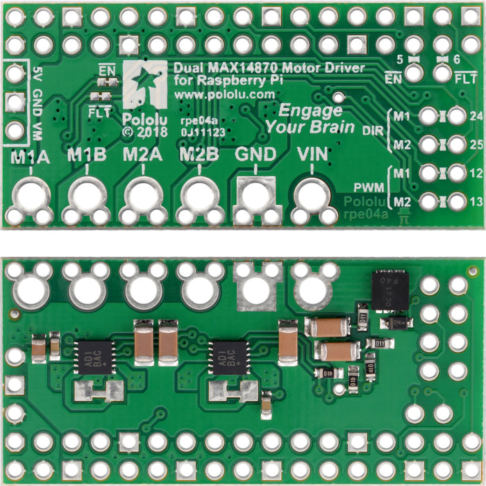 Dual MAX14870 Motor Driver for Raspberry Pi (Assembled)