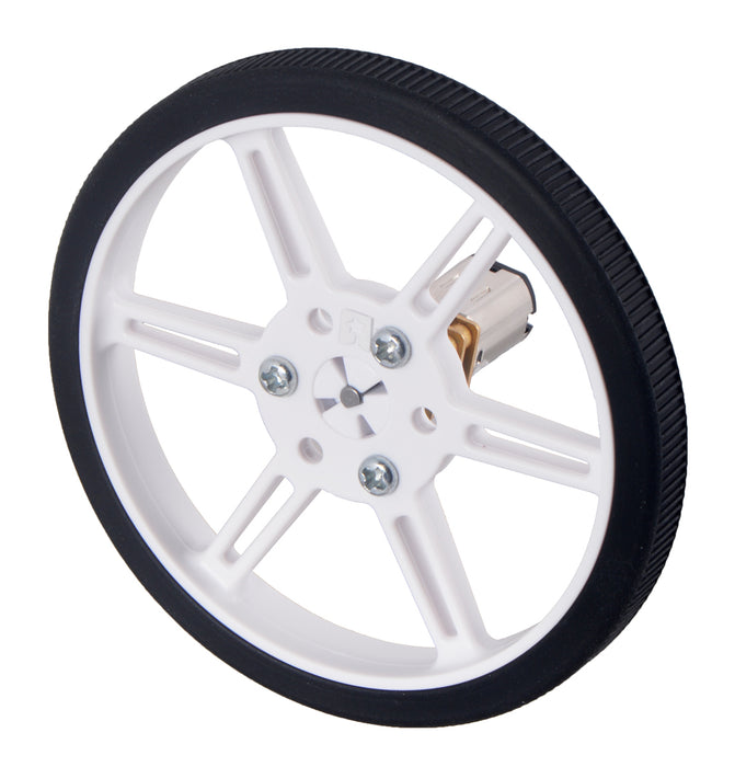 Pololu Multi-Hub Wheel w/Inserts for 3mm and 4mm Shafts - 80×10mm, Black, 2-Pack