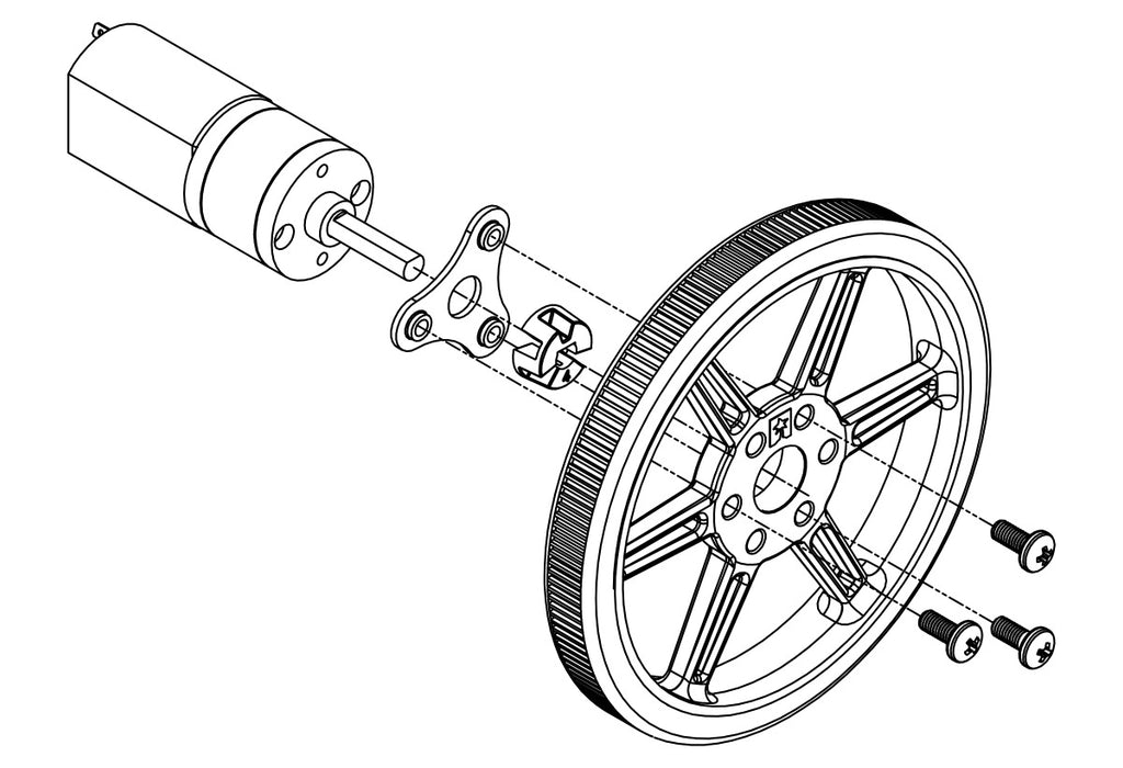 Pololu Multi-Hub Wheel w/Inserts for 3mm and 4mm Shafts - 80×10mm, White, 2-Pack