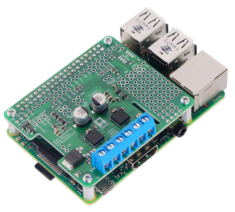 Dual TB9051FTG Motor Driver for Raspberry Pi (Assembled)