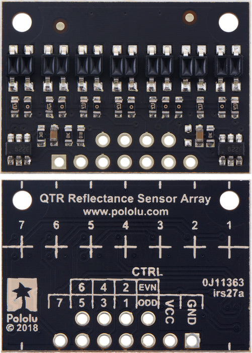 QTR-HD-07A Reflectance Sensor Array: 7-Channel, 4mm Pitch, Analog Output