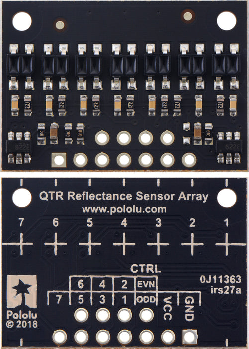 QTR-HD-07RC Reflectance Sensor Array: 7-Channel, 4mm Pitch, RC Output