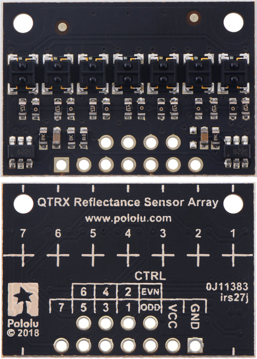 QTRX-HD-07A Reflectance Sensor Array: 7-Channel, 4mm Pitch, Analog Output, Low Current