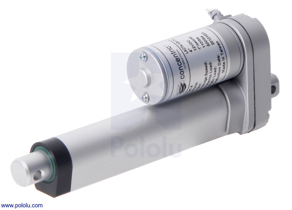 Glideforce LACT4-12V-10 Light-Duty Linear Actuator: 25kgf, 4" Stroke (3.9" Usable), 1.1"/s, 12V